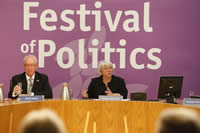 David Manion and Sandra White MSP pictured during the Ageing - A Dignified Future, Festival of Politics event 