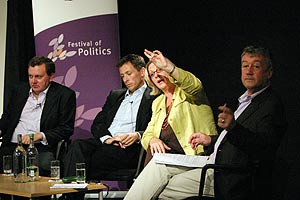 Europe Now: Shadow Secretary of State for Scotland David Mundell MP, John Edward, Head of the European Parliament office in Scotland, Linda Fabiani MSP and the BBC's Allan Little. 