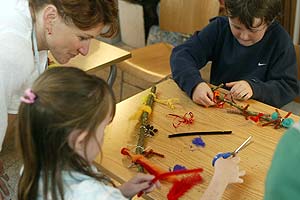 Children at a craft workshop 
